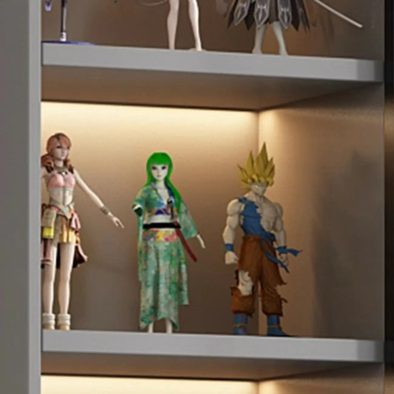 Vitrine en bois gris clair, simple et moderne