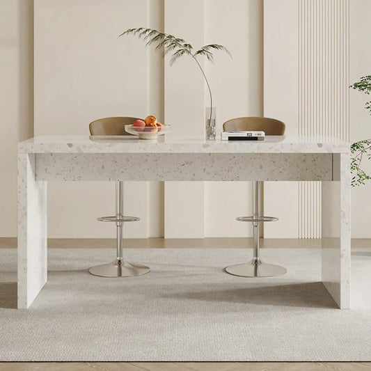 Tables de bar minimalistes en marbre terrazzo blanc pour la cuisine