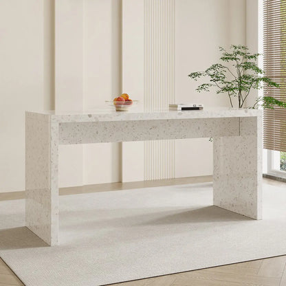 Tables de bar minimalistes en marbre terrazzo blanc pour la cuisine