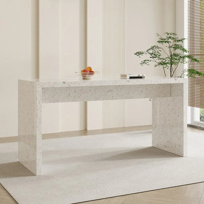 Tables de bar minimalistes en marbre terrazzo blanc pour la cuisine