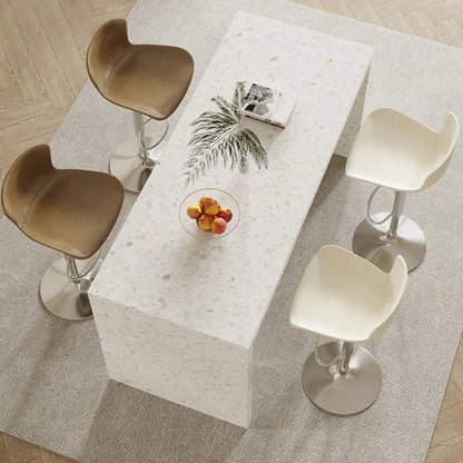 Tables de bar minimalistes en marbre terrazzo blanc pour la cuisine