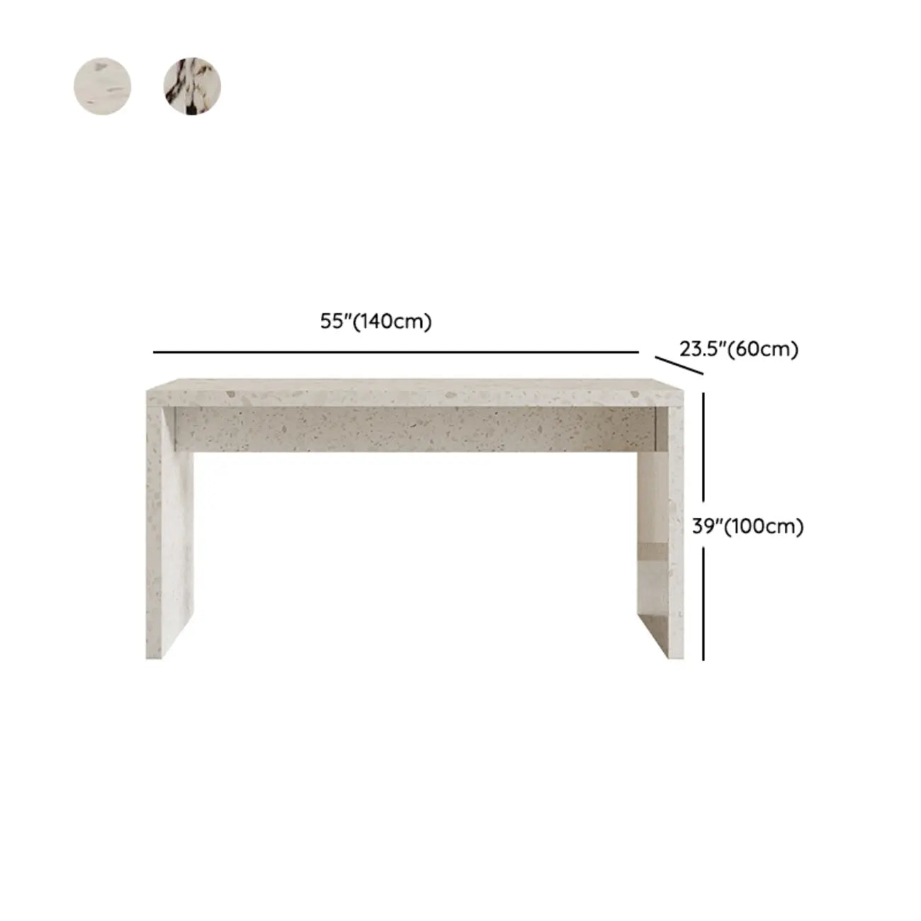 Tables de bar minimalistes en marbre terrazzo blanc pour la cuisine