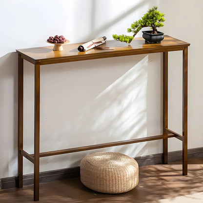 Tables de bar modernes en bois naturel avec plateau fixe et repose-pieds