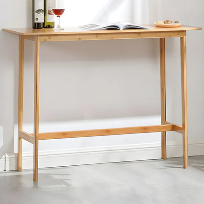Tables de bar modernes en bois naturel avec plateau fixe et repose-pieds