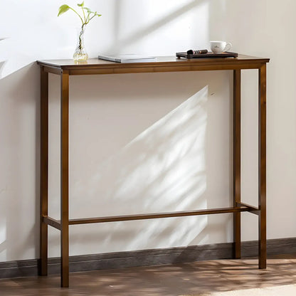 Tables de bar modernes en bois naturel avec plateau fixe et repose-pieds