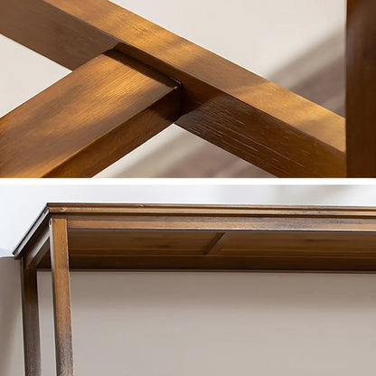 Tables de bar modernes en bois naturel avec plateau fixe et repose-pieds