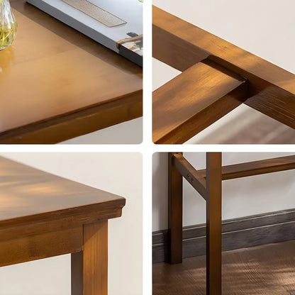 Tables de bar modernes en bois naturel avec plateau fixe et repose-pieds