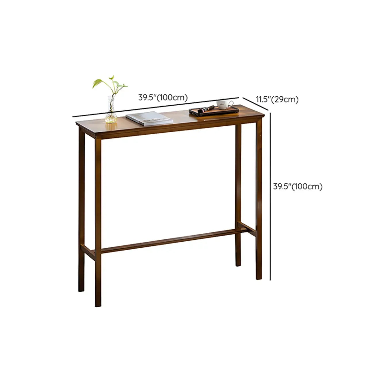 Tables de bar modernes en bois naturel avec plateau fixe et repose-pieds