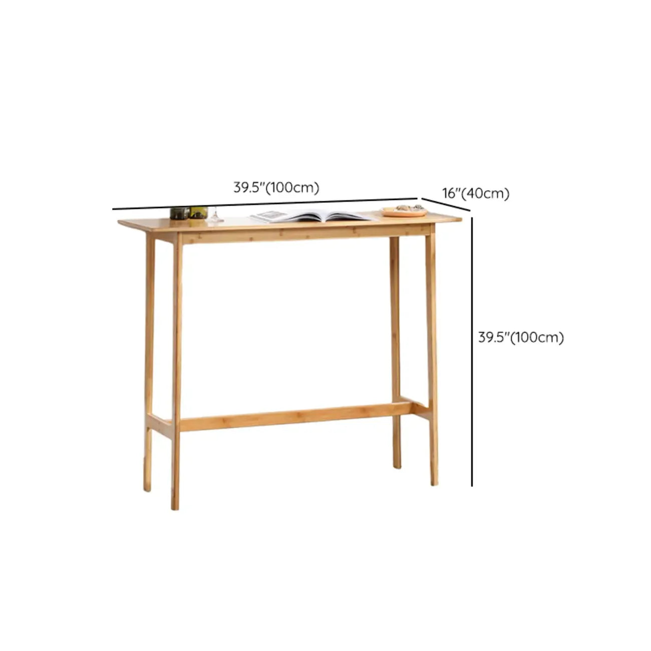 Tables de bar modernes en bois naturel avec plateau fixe et repose-pieds