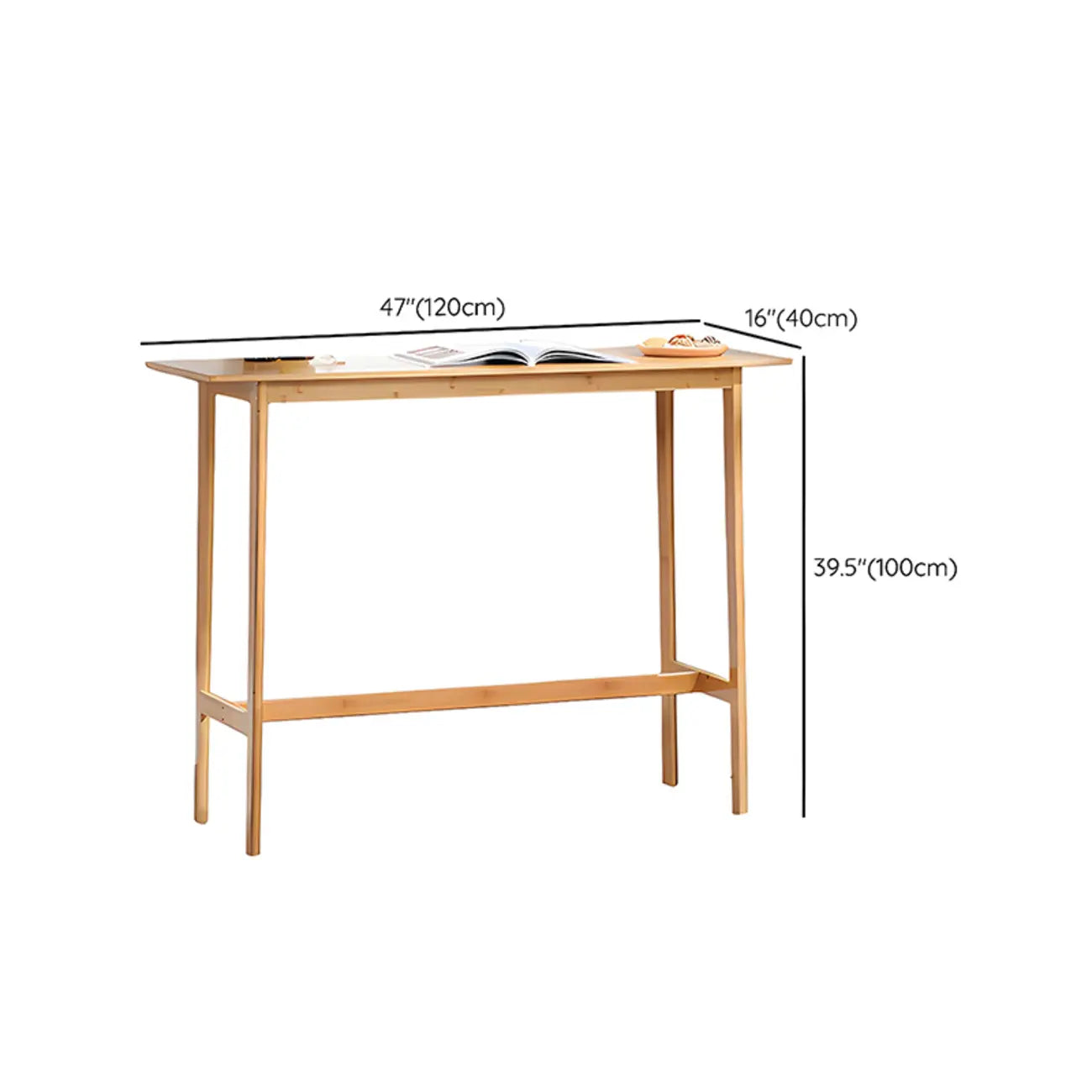 Tables de bar modernes en bois naturel avec plateau fixe et repose-pieds