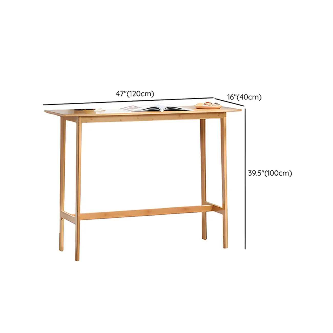 Tables de bar modernes en bois naturel avec plateau fixe et repose-pieds