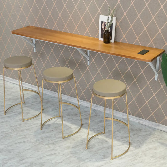 Table de bar rectangulaire murale en bois massif