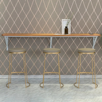 Table de bar rectangulaire murale en bois massif