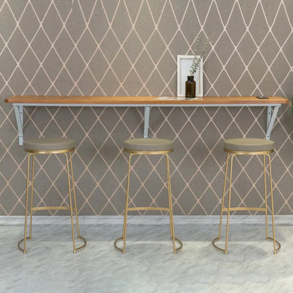 Table de bar rectangulaire murale en bois massif