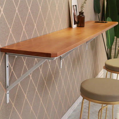Table de bar rectangulaire murale en bois massif
