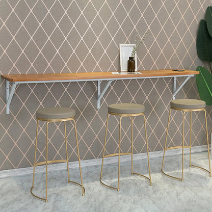 Table de bar rectangulaire murale en bois massif