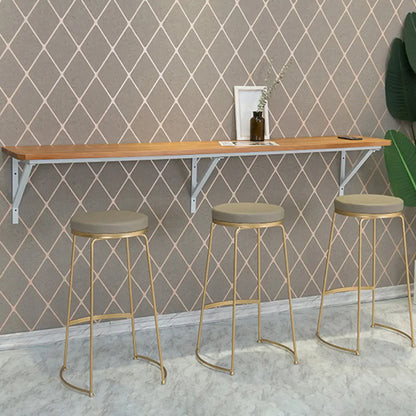 Table de bar rectangulaire murale en bois massif