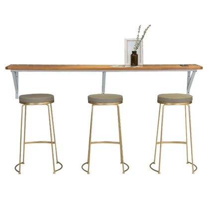 Table de bar rectangulaire murale en bois massif