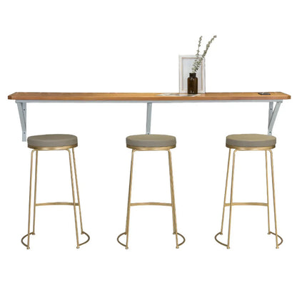 Table de bar rectangulaire murale en bois massif