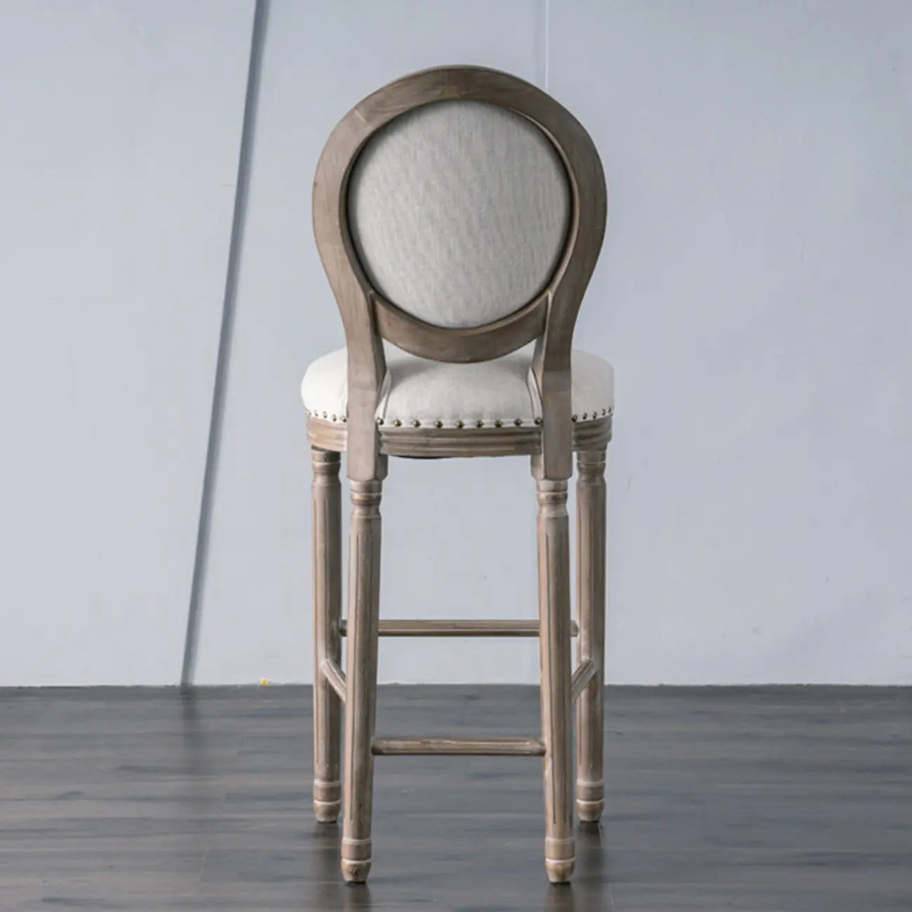 Tabourets de bar de style campagnard français en bois massif blanc avec dossier
