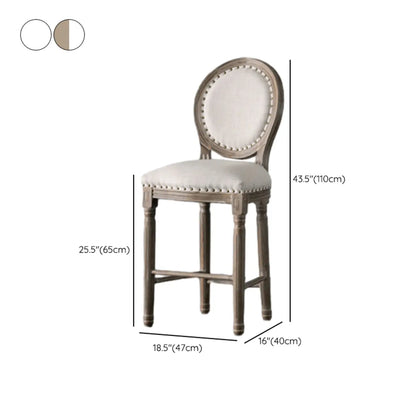 Tabourets de bar de style campagnard français en bois massif blanc avec dossier