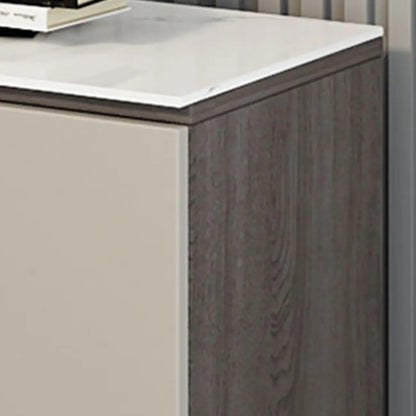 Meuble TV long en pierre gris foncé 94 avec éclairage LED