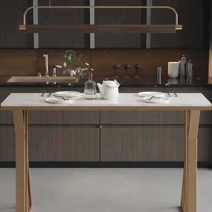 Tables de bar glamour en métal doré avec plateau en faux marbre