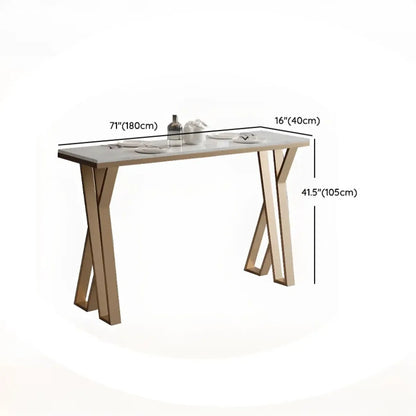 Tables de bar glamour en métal doré avec plateau en faux marbre