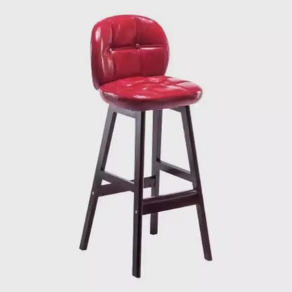 Tabouret de bar élégant à dossier bas en similicuir