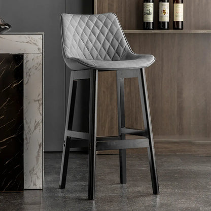 Tabourets de bar modernes du milieu du siècle en similicuir avec pieds en bois