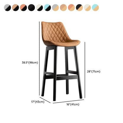 Tabourets de bar modernes du milieu du siècle en similicuir avec pieds en bois