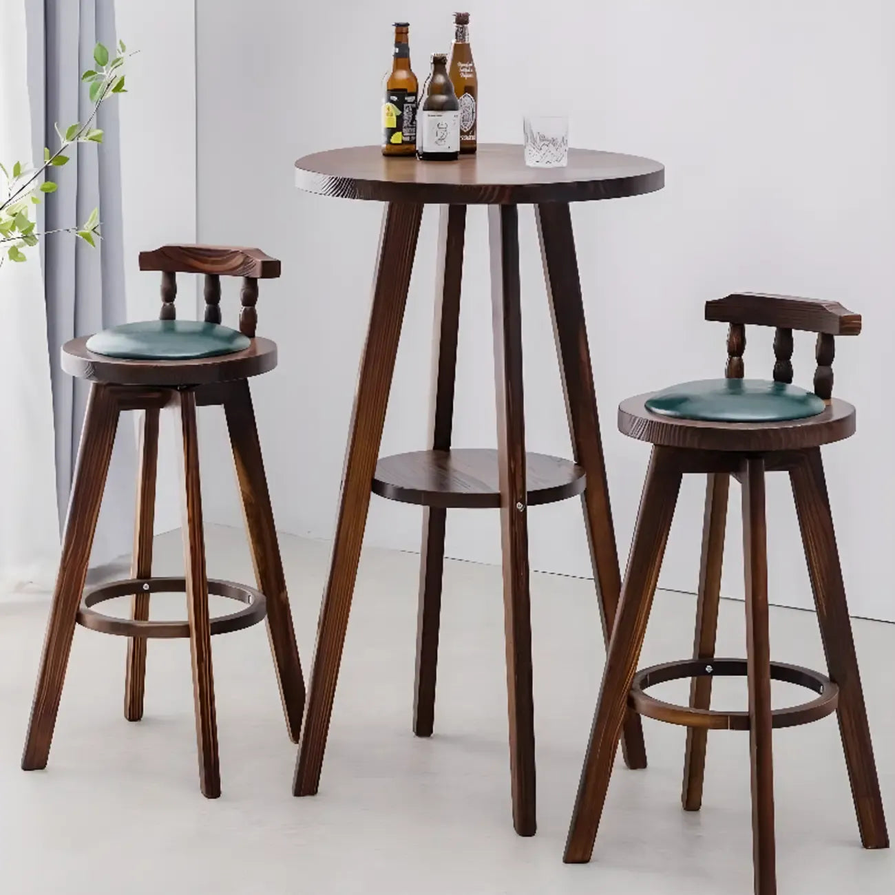 Tables de support d'étagères en bois brun scandinave