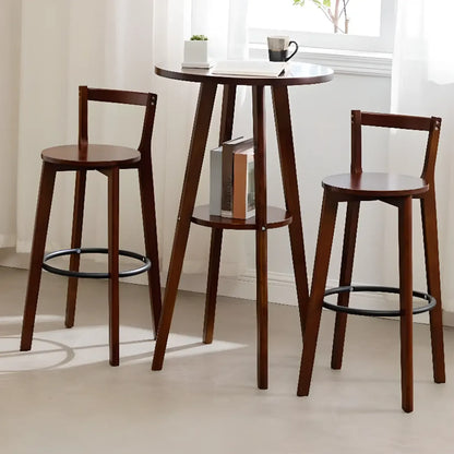 Tables de support d'étagères en bois brun scandinave