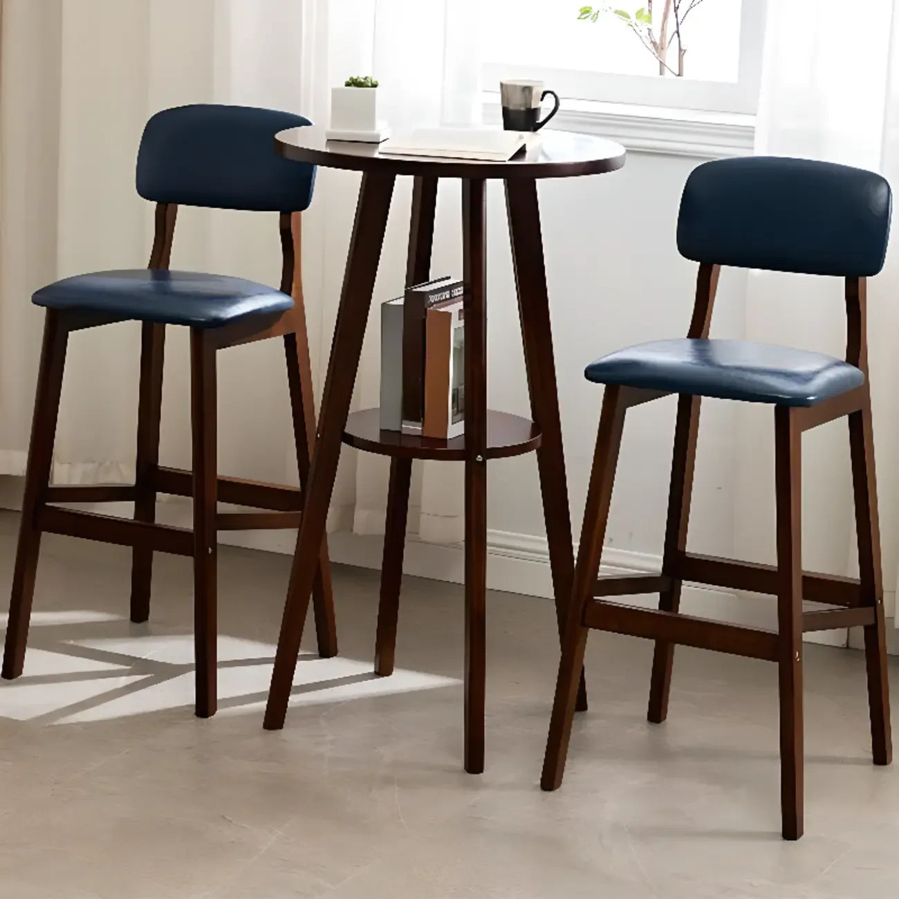 Tables de support d'étagères en bois brun scandinave