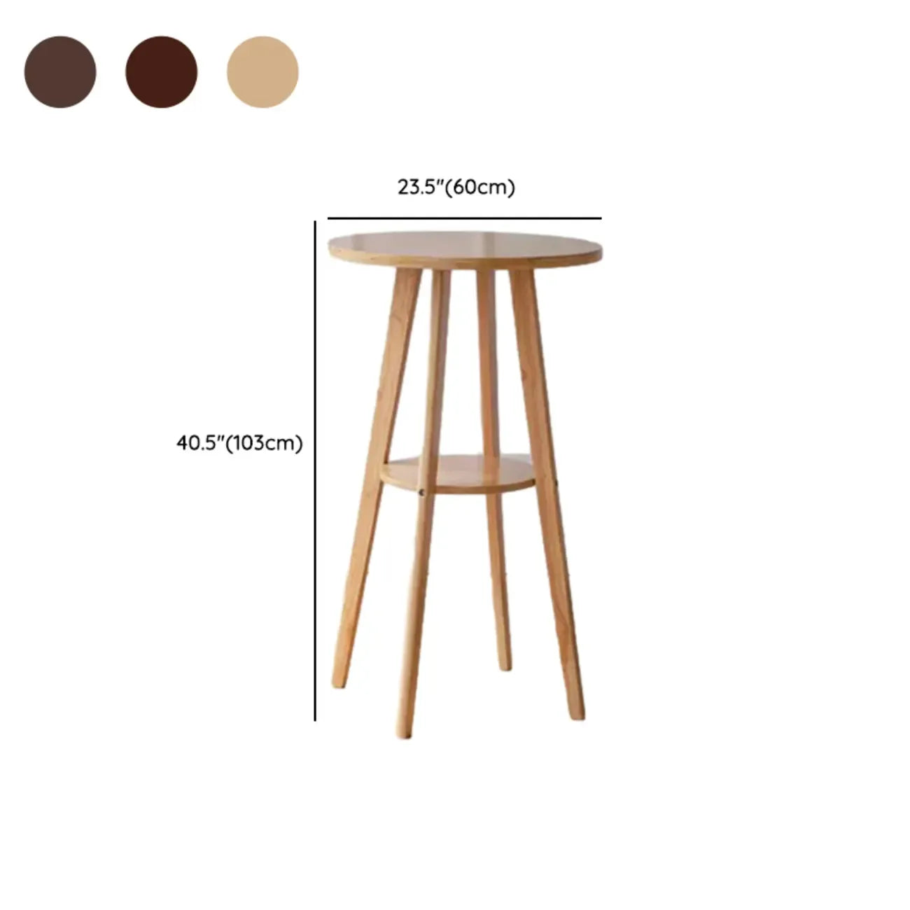 Tables de support d'étagères en bois brun scandinave