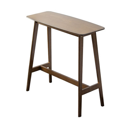 Tables de bar rondes en bois brun à pieds hauts