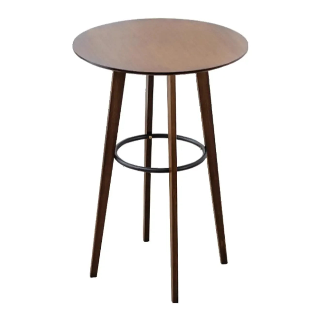 Tables de bar rondes en bois brun à pieds hauts