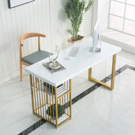 Tables de bar de rangement glamour en métal blanc et or