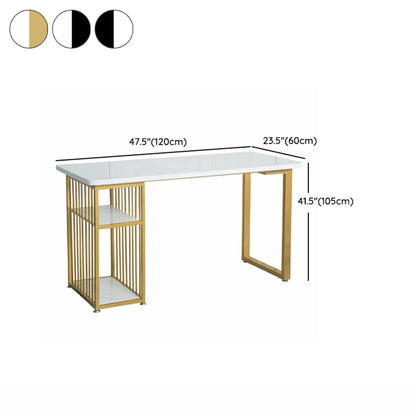 Tables de bar de rangement glamour en métal blanc et or