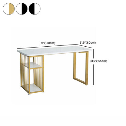 Tables de bar de rangement glamour en métal blanc et or