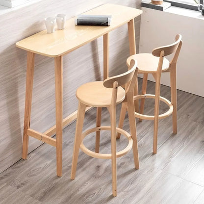 Table haute de bar scandinave en bois aux formes libres pour salle à manger