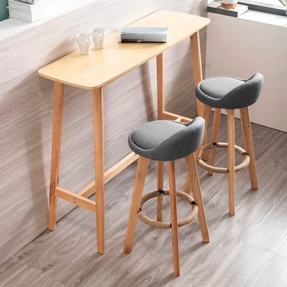 Table haute de bar scandinave en bois aux formes libres pour salle à manger