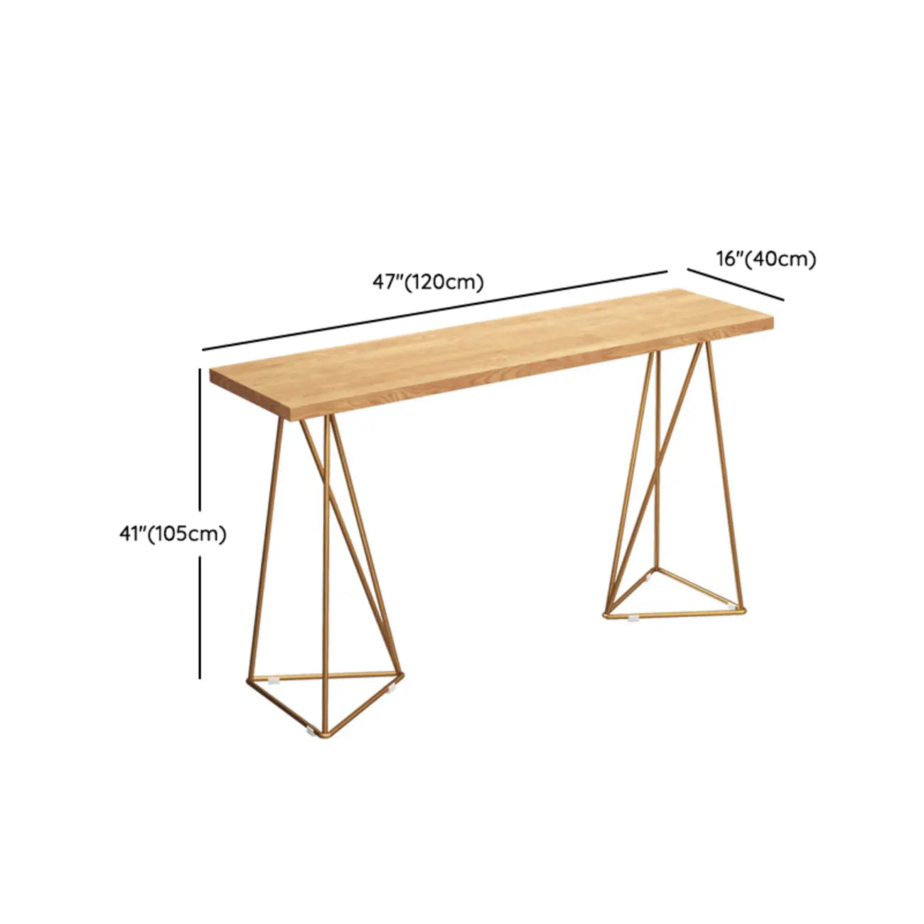 Tables de bar modernes glamour en bois naturel doré sur pied