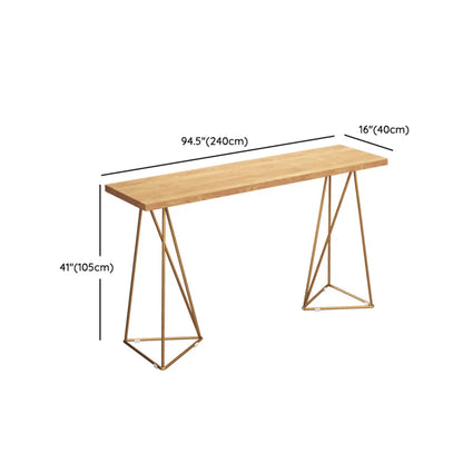 Tables de bar modernes glamour en bois naturel doré sur pied