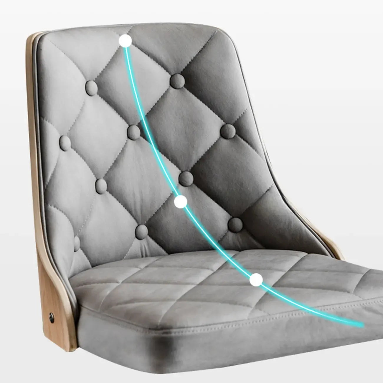 Tabouret de bar moderne réglable en cuir capitonné avec dossier haut