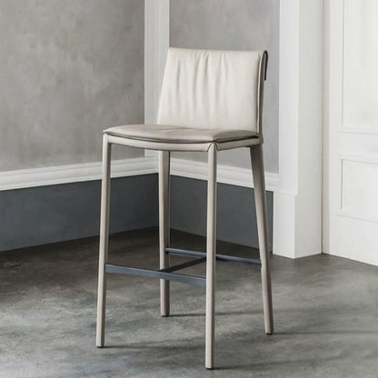 Tabourets de bar modernes à tréteaux à 4 pieds avec repose-pieds et dossier bas