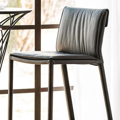 Tabourets de bar modernes à tréteaux à 4 pieds avec repose-pieds et dossier bas