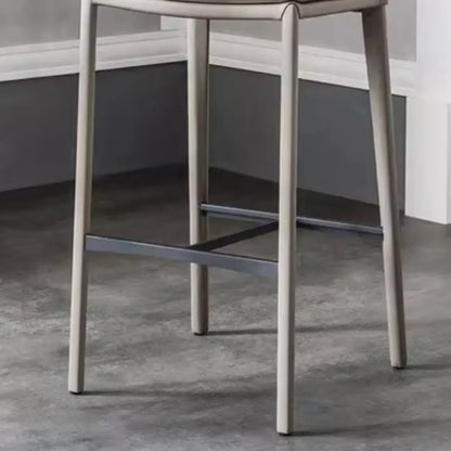 Tabourets de bar modernes à tréteaux à 4 pieds avec repose-pieds et dossier bas