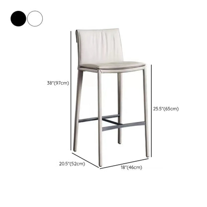 Tabourets de bar modernes à tréteaux à 4 pieds avec repose-pieds et dossier bas