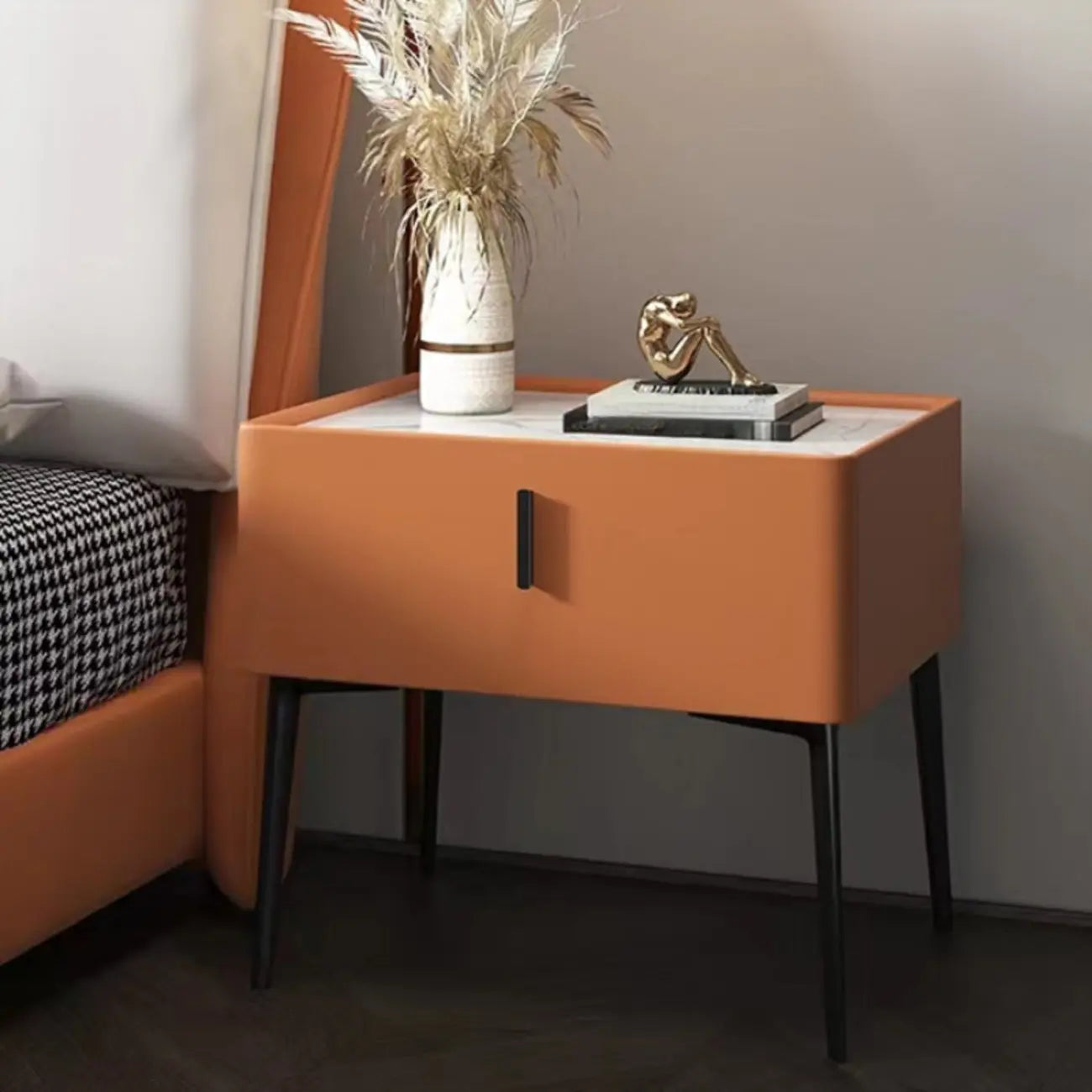 Table de chevet étroite moderne avec tiroir